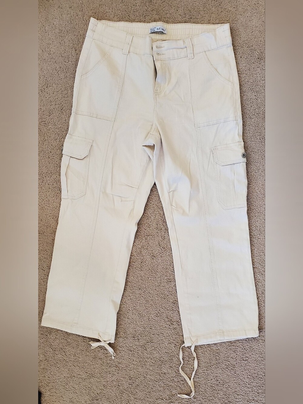 Women's Cargo Pants in Light Beige by The Blue Sky